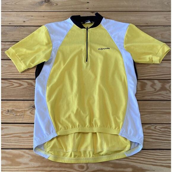 Canari 1/4 Zip Cycling Jersey Size Medium Men’s Yellow - Picture 1 of 7